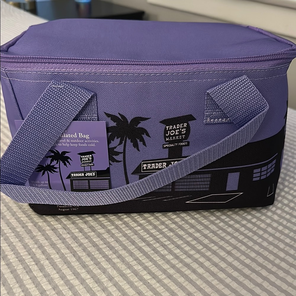Trader Joe's Purple Insulated Tote Bag